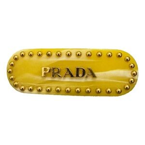 Prada Gold-Studded Yellow Hair Clip